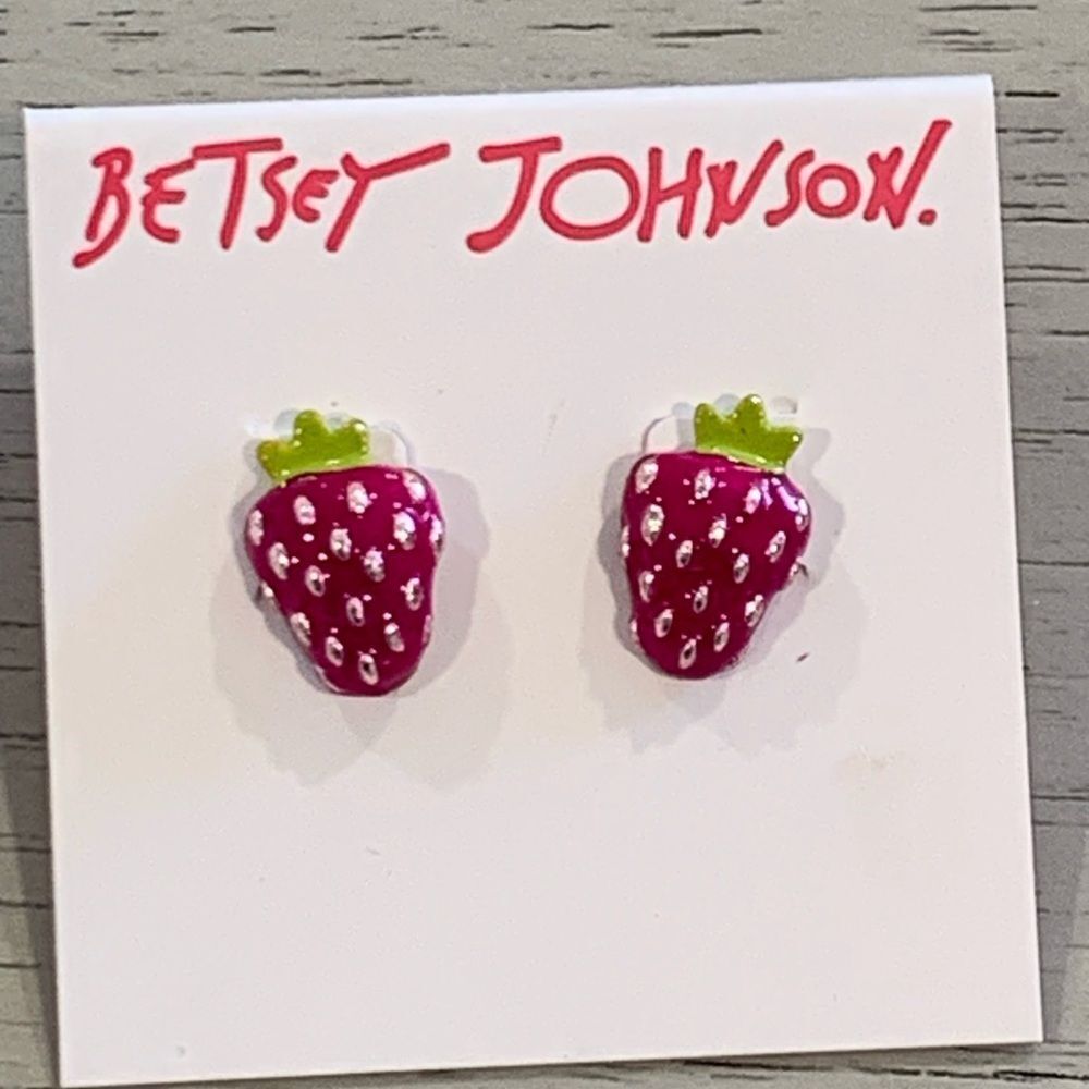 Betsey Johnson Pink Strawberry Earrings